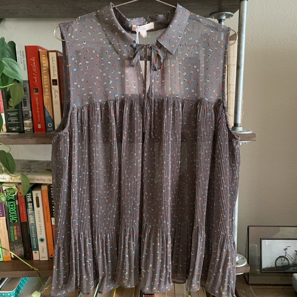 LC Lauren Conrad Ladybugs Pleated Top